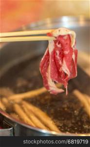 Wagyu Beef Premium for shabu and yakiniku with chopstocks