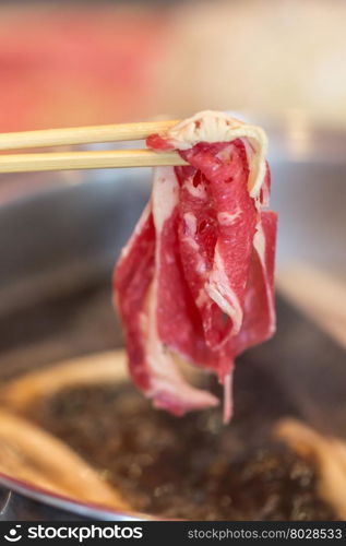 Wagyu Beef Premium for shabu and yakiniku with chopstocks