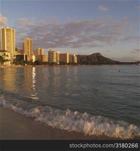 Waikiki shoreline in Honolulu