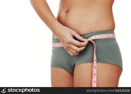 waist measurement isolated on white background