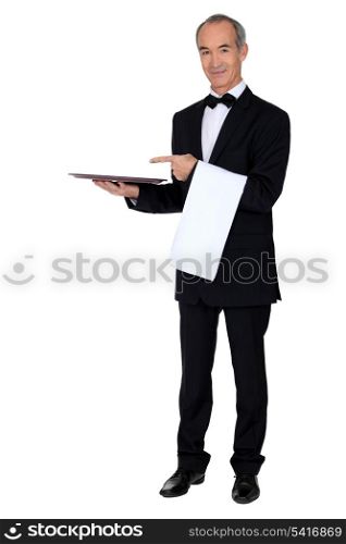 waiter with a tray