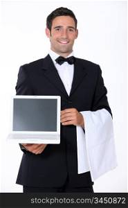 Waiter with computer
