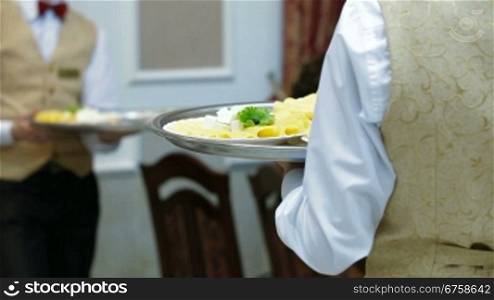 Waiters serving reception