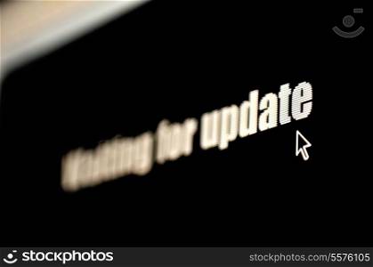 waiting for update sign on lcd display