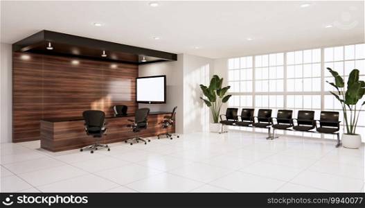 waiting room interior on office design.3D rendering