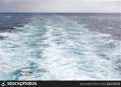 Wake of a large ship on the North Atlantic Ocean