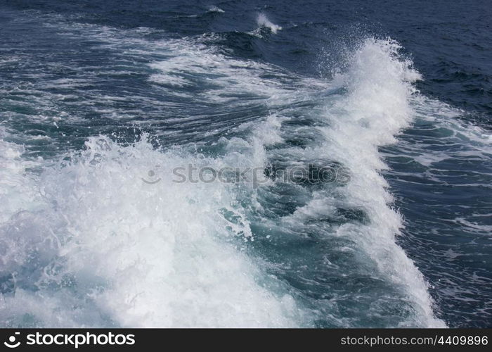 Wake of speed boat