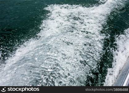 wake waves from boat on lake