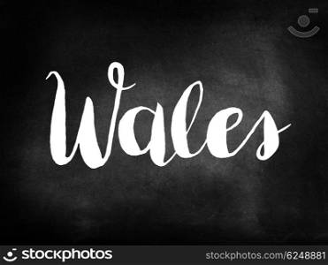 Wales written on a blackboard