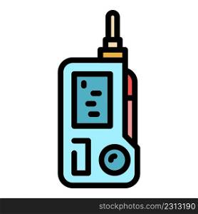 Walkie talkie rescuer icon. Outline walkie talkie rescuer vector icon color flat isolated. Walkie talkie rescuer icon color outline vector