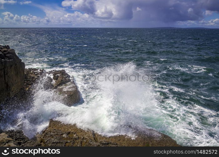 Walking at the Cliffs at the Burren, County Clare, Ireland