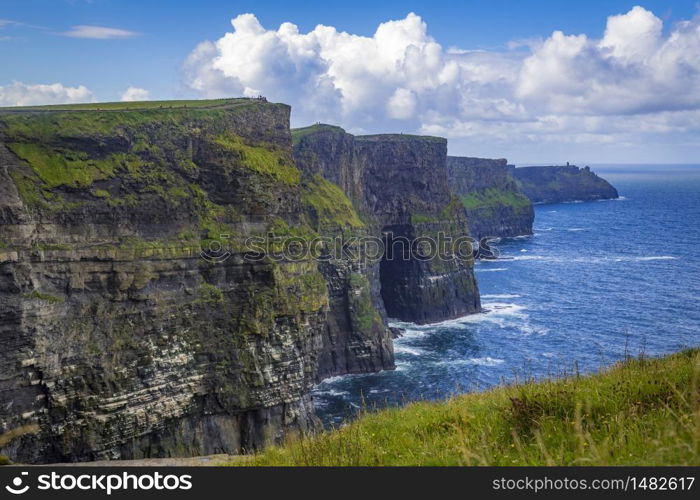 Walking at the spectacular Cliffs of Moher, Co Clare, Ireland