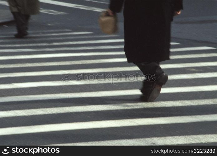 Walking Man in Crosswalk