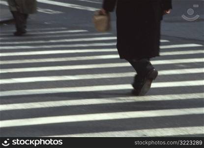 Walking Man in Crosswalk
