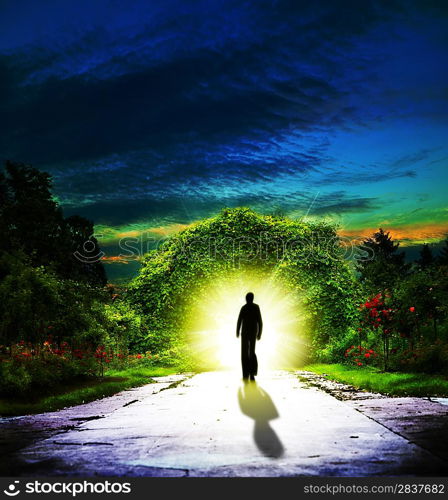 Walking to Eden. Abstract spiritual backgrounds