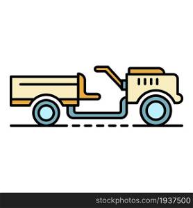 Walking tractor icon. Outline walking tractor vector icon color flat isolated. Walking tractor icon color outline vector