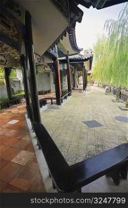 Walkway in a garden, Yu Yin Shan Fang, Panyu, Guangzhou, Guangdong Province, China