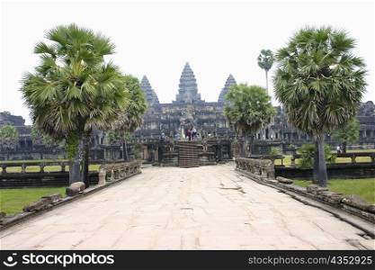Walkway leading towards a temple, Angkor Wat, Siem Reap, Cambodia