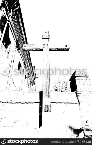 wall abstract cross in italy europe and the sky background