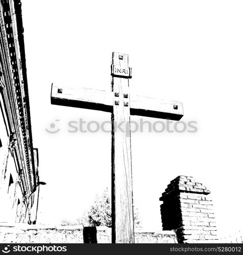 wall abstract cross in italy europe and the sky background