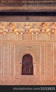 wall&acute;s part in the Alhambra palace, Granada, Spain