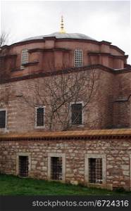 Wall and dome of Small Hagya Sophya in Istanbul, Turkey