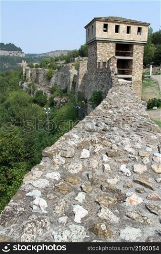Wall and tower of fortress Tsarevets in Veliko Tirnovo, Bulgaria