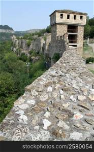 Wall and tower of fortress Tsarevets in Veliko Tirnovo, Bulgaria