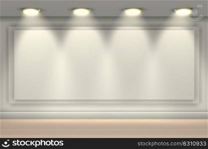 Wall brightly lit with spotlights and blank copy space for message. Wall brightly lit with spotlights and blank copy space -3d rendering