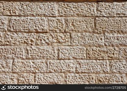 Wall built of Jerusalem stone blocks (limestone)