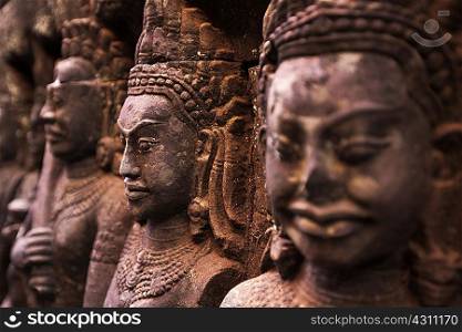 Wall Carvings, Leper King Terrace, Angkor Thom, Cambodia