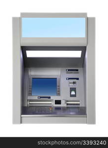 wall cash dispense isoalted on white