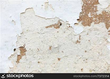 Wall cement surface with worn paint