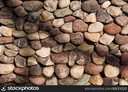 Wall made of the same type and same color of stones