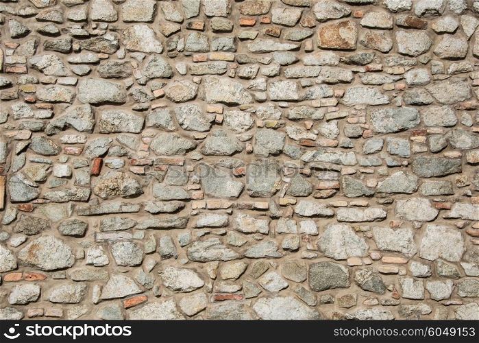 Wall made of various stones
