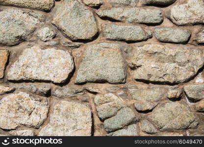 Wall made of various stones