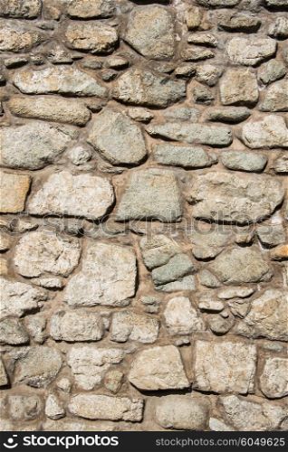 Wall made of various stones