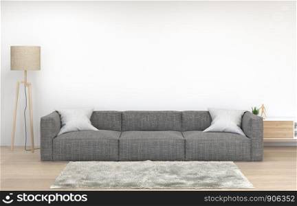wall mockup sofa in front of the yellow empty wall 3d rendering modern home design,mockup element for graphic design wall mockup