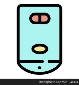 Wall mounted boiler icon. Outline wall mounted boiler vector icon color flat isolated. Wall mounted boiler icon color outline vector