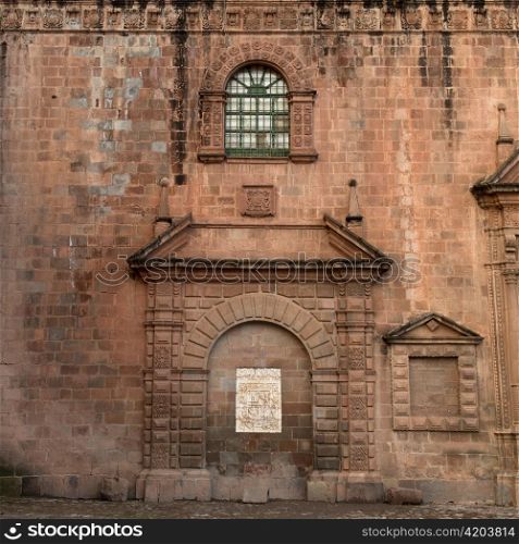 Wall of a cathedral, La Catedral, Plaza de Armas, Cuzco, Peru