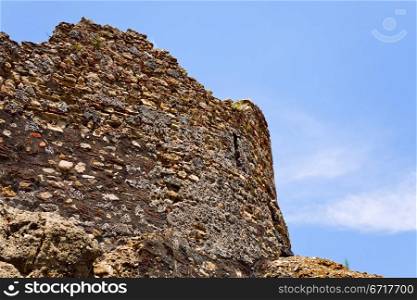 wall of ancient norman castle in Calatabiano, Sicily