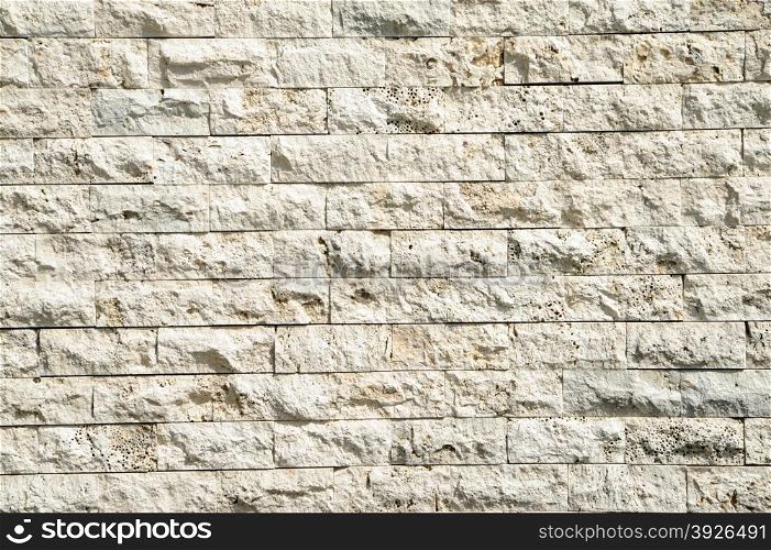 wall of beige natural stone