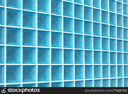 wall of blue glass blocks background