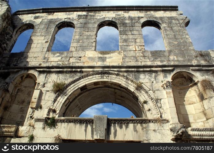 Wall of Diocletian palace, Croatia