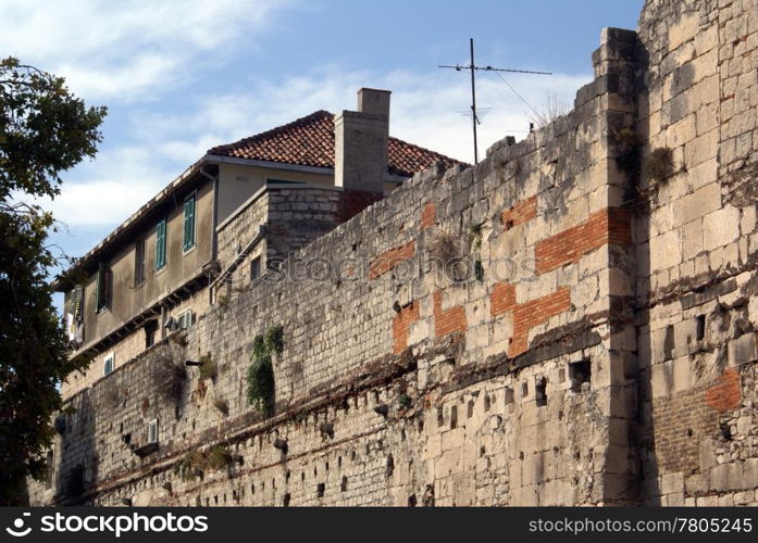 Wall of Diocletian&rsquo;s palace in Split, Croatia