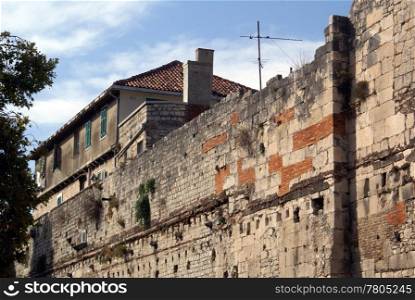 Wall of Diocletian&rsquo;s palace in Split, Croatia