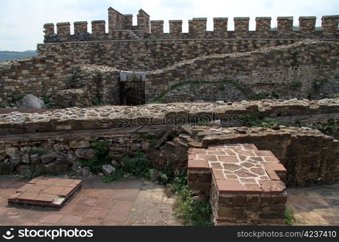 Wall of fortress Tsarevets in Veliko Tirnovo, Bulgaria