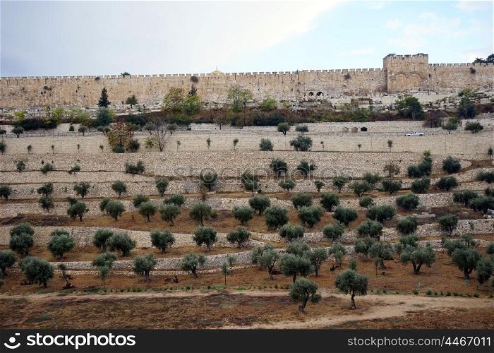 Wall of Old city in Jerusalem, Israel