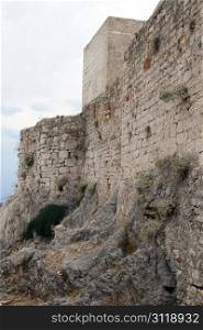 Wall of old fortress in Shibenik, Croatia