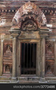 Wall of pagoda in Mahabuddha temple in Patan, Nepal